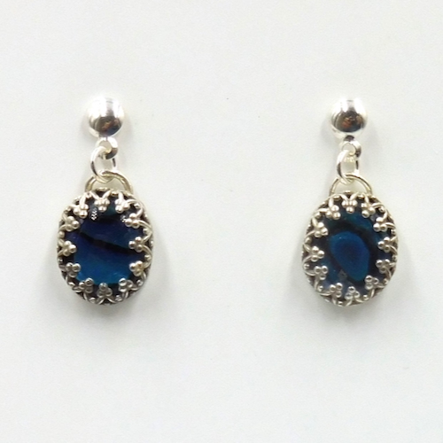 DKC-2104 Earrings, Sterling Silver & Paua Shell $75 at Hunter Wolff Gallery
